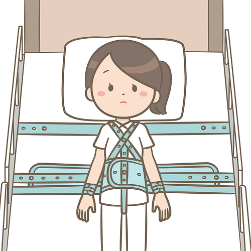 看護師がダウンしているイラスト